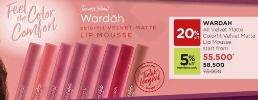 Promo Harga WARDAH Colorfit Velvet Matte Lip Mousse All Variants  - Watsons