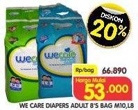 Promo Harga We Care Adult Diapers L8, M10  - Superindo