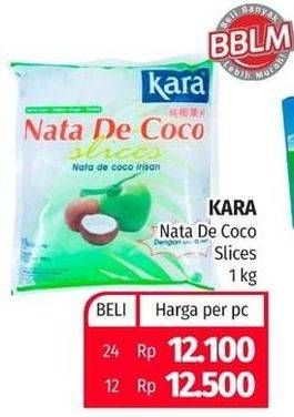 Promo Harga KARA Nata De Coco Cocopandan Slice 1000 gr - Lotte Grosir