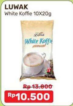 Promo Harga Luwak White Koffie Original per 10 sachet 20 gr - Alfamart