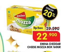 Promo Harga Emina Cheddar Cheese Mozza 165 gr - Superindo