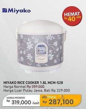 Promo Harga Miyako MCM 528 | Magic Com 1800 ml - Carrefour