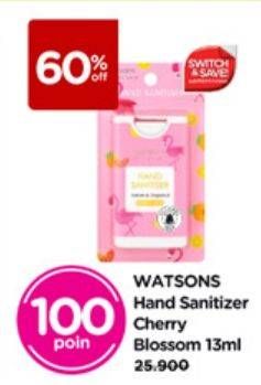 Promo Harga Watsons Hand Sanitiser Cherry Blossom 13 ml - Watsons