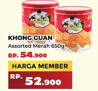 Promo Harga Khong Guan Assorted Biscuit Red Mini 650 gr - Yogya