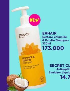Promo Harga ERHAIR Shampoo Ceramide Keratin 370 ml - Watsons
