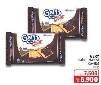 Promo Harga GERY Malkist Saluut Chocolate 110 gr - Lotte Grosir