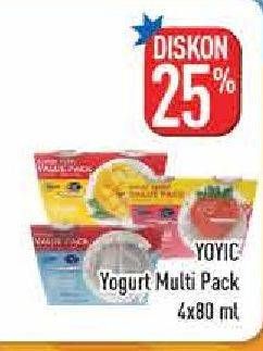 Promo Harga YOYIC Yogurt Drink per 4 pcs 80 ml - Hypermart