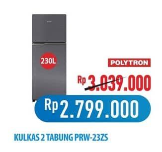 Promo Harga Polytron PRW-23ZS Kulkas 2 Pintu  - Hypermart