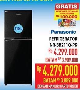 Promo Harga PANASONIC NR-BB211Q | Refrigerator 2 Door  - Hypermart