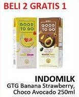 Promo Harga INDOMILK Good To Go Banana Strawberry, Choco Avocado 250 ml - Alfamidi