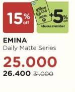 Emina Daily Matte Compact Powder 11 gr Diskon 14%, Harga Promo Rp26.400, Harga Normal Rp31.000, Untuk produk Daily Matte Series
Khusus Member Rp. 25.000, Khusus Member