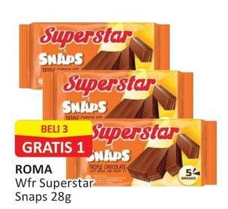Promo Harga Roma Superstar Wafer Snaps 28 gr - Alfamart