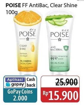 Promo Harga Poise Facial Foam Clear Shine, Anti Bacterial 100 gr - Alfamidi