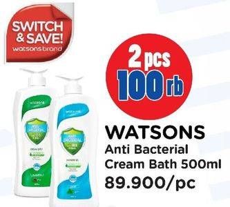 Promo Harga WATSONS Anti Bacterial Cream Bath 500 ml - Watsons