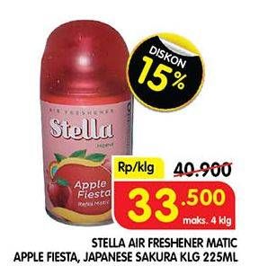 Promo Harga Stella Matic Refill Apple Fiesta, Sakura 225 ml - Superindo
