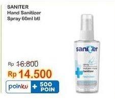Promo Harga SANITER Hand Sanitizer Spray 60 ml - Indomaret