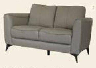 Promo Harga LEATHER Revington Sofa 2 seat Grey  - Carrefour
