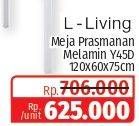 Promo Harga Living L Meja Prasmanan Melamin 120x60x75 Cm  - Lotte Grosir