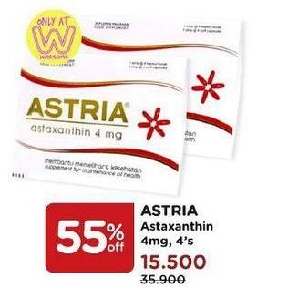 Promo Harga ASTRIA Astaxanthin 4mg 4 pcs - Watsons
