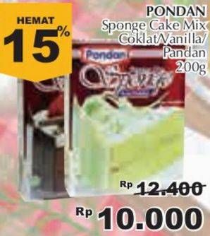 Promo Harga Pondan Sponge Cake Mix Chocolate, Vanilla, Pandan 200 gr - Giant