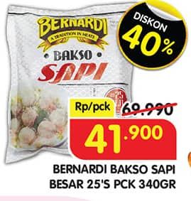Bernardi Bakso Sapi 25 pcs Diskon 40%, Harga Promo Rp41.900, Harga Normal Rp69.990