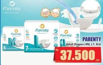 Promo Harga Parenty Softness Of Love Adult Diapers L7, M8, XL6 6 pcs - Hari Hari