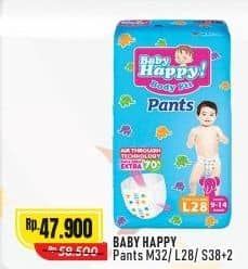 Promo Harga Baby Happy Body Fit Pants M32, L28, S38+2 28 pcs - Alfamart