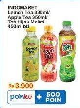 Promo Harga Indomaret Minuman Teh Lemon, Apel, Hijau Melati 330 ml - Indomaret