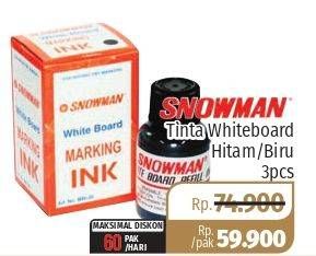 Promo Harga SNOWMAN Tinta Whiteboard Black, Blue per 3 botol - Lotte Grosir