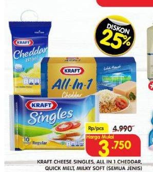 Promo Harga KRAFT All In 1 Cheddar/Singles Cheese/Quick Melt/Milky Soft  - Superindo