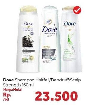 Promo Harga DOVE Shampoo Total Hair Fall Treatment, Dandruff Care, Sclap Strenght Ritual 160 ml - Carrefour