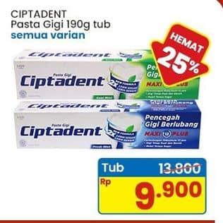 Promo Harga Ciptadent Pasta Gigi Maxi 12 Plus All Variants 190 gr - Indomaret
