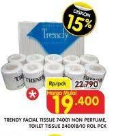 Promo Harga TRENDY Tissue 74001, Non Perfume 10 roll - Superindo
