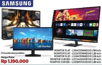 Promo Harga Samsung Monitor LS19A330NHEXXD, LS22A330NHEXXD, LS24A310NHEXXD, LS27AG500PEXXD, LS43BM702UEXXD  - COURTS