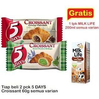 Promo Harga 5 Days Croissant All Variants 60 gr - Indomaret
