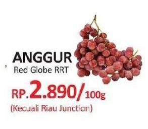 Promo Harga Anggur Red Globe RRT per 100 gr - Yogya