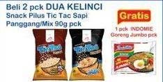 Promo Harga DUA KELINCI Tic Tac Sapi Panggang, Mix 90 gr - Indomaret