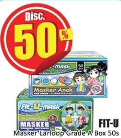 Promo Harga Fit-u-mask Masker Earloop, Kids Grade A 50 pcs - Hari Hari