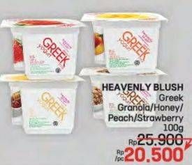 Promo Harga Heavenly Blush Greek Yogurt Cup Granola, Honey, Peach, Strawberry 100 gr - LotteMart