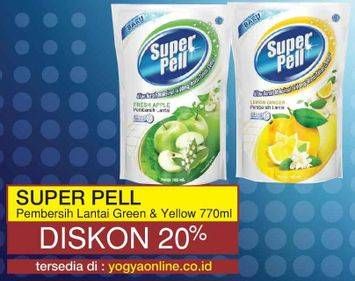 Promo Harga SUPER PELL Pembersih Lantai Green, Yellow 770 ml - Yogya