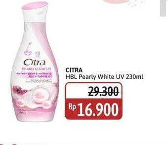 Promo Harga Citra Hand & Body Lotion Pearly White UV Korean Pearl Mulberry 230 ml - Alfamidi
