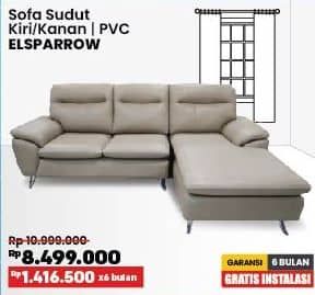 Promo Harga Courts Elsparrow Sofa Sudut Kiri/Kanan PVC  - COURTS