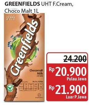 Promo Harga Greenfields UHT Choco Malt, Full Cream 1000 ml - Alfamidi
