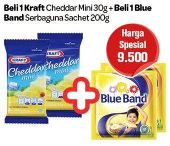 Promo Harga Kraft Cheddar Mini + Blue Band Serbaguna  - Carrefour