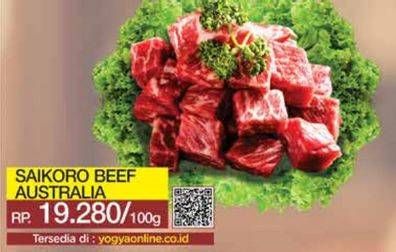 Promo Harga Beef Saikoro Australia per 100 gr - Yogya