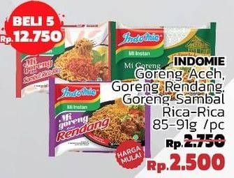 Promo Harga INDOMIE Mi Goreng Aceh, Rendang, Sambal Rica Rica 85 gr - LotteMart