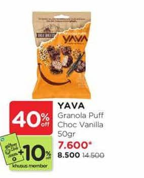 Promo Harga Yava Granola Puffs Chocolate Vanilla 50 gr - Watsons