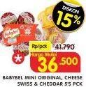 Promo Harga MINI BABYBEL Cheese Original, Swiss, Cheddar 5 pcs - Superindo