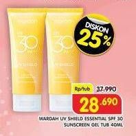 Promo Harga Wardah UV Shield Essential Sunscreen Gel SPF 30 PA+++ 40 ml - Superindo