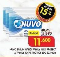 Promo Harga NUVO Family Bar Soap Mild Protect, Total Protect per 3 pcs 110 gr - Superindo